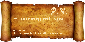 Pruzsinszky Mónika névjegykártya