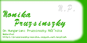 monika pruzsinszky business card